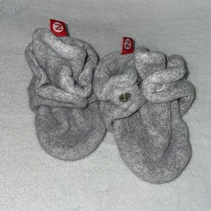 Light gray Zutano booties